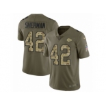 Men Nike Kansas City Chiefs #42 Anthony Sherman Limited Olive Camo 2017 Salute to Service NFL Jersey