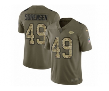 Men Nike Kansas City Chiefs #49 Daniel Sorensen Limited Olive Camo 2017 Salute to Service NFL Jersey