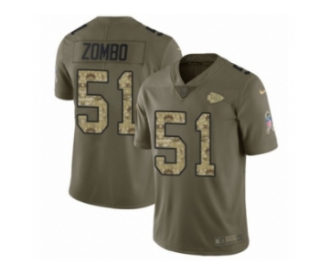 Men Nike Kansas City Chiefs #51 Frank Zombo Limited Olive Camo 2017 Salute to Service NFL Jersey