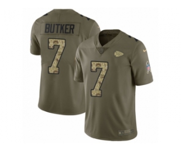 Men Nike Kansas City Chiefs #7 Harrison Butker Limited Olive 2017 Salute to Service NFL Jersey