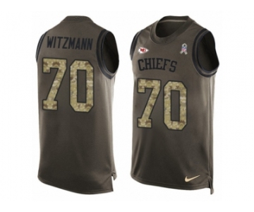 Men Nike Kansas City Chiefs #70 Bryan Witzmann Limited Green Salute to Service Tank Top NFL Jersey