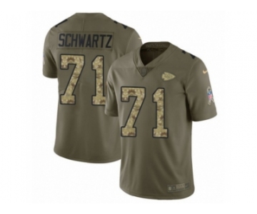 Men Nike Kansas City Chiefs #71 Mitchell Schwartz Limited Olive Camo 2017 Salute to Service NFL Jersey