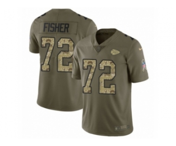 Men Nike Kansas City Chiefs #72 Eric Fisher Limited Olive Camo 2017 Salute to Service NFL Jersey