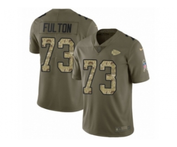 Men Nike Kansas City Chiefs #73 Zach Fulton Limited Olive Camo 2017 Salute to Service NFL Jersey