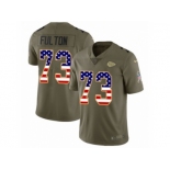 Men Nike Kansas City Chiefs #73 Zach Fulton Limited Olive USA Flag 2017 Salute to Service NFL Jersey