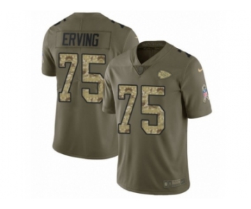 Men Nike Kansas City Chiefs #75 Cameron Erving Limited Olive Camo 2017 Salute to Service NFL Jersey