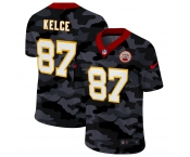 Men Nike Kansas City Chiefs #87 Kelce 2020 Nike 2ndCamo Salute to Service Limited