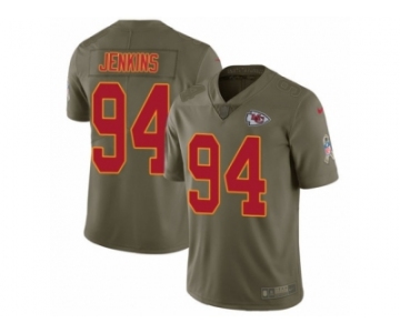 Men Nike Kansas City Chiefs #94 Jarvis Jenkins Limited Olive 2017 Salute to Service NFL Jersey