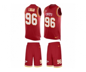 Men Nike Kansas City Chiefs #96 Bennie Logan Limited Red Tank Top Suit NFL Jersey