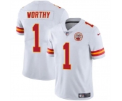 Men’s Kansas City Chiefs #1 Xavier Worthy White Vapor Untouchable Limited Stitched Football Jersey