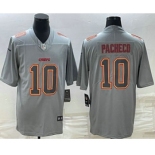 Men's Kansas City Chiefs #10 Isiah Pacheco Gray Atmosphere Fashion Stitched Jersey