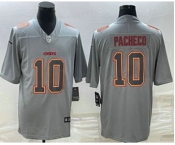 Men's Kansas City Chiefs #10 Isiah Pacheco Gray Atmosphere Fashion Stitched Jersey