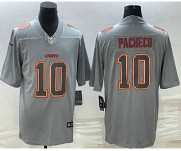 Men's Kansas City Chiefs #10 Isiah Pacheco Gray Atmosphere Fashion Stitched Jersey