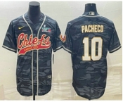 Men's Kansas City Chiefs #10 Isiah Pacheco Grey Camo With Super Bowl LVII Patch Cool Base Stitched Baseball Jersey