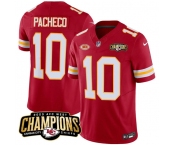 Men’s Kansas City Chiefs #10 Isiah Pacheco Red 2023 F.U.S.E. AFC West Champions With NKH Patch Vapor Untouchable Limited Football Stitched Jersey