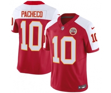 Men’s Kansas City Chiefs #10 Isiah Pacheco Red White 2023 F.U.S.E. Vapor Untouchable Limited Football Stitched Jersey