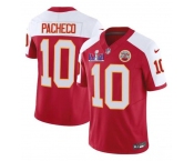 Men’s Kansas City Chiefs #10 Isiah Pacheco Red White 2024 F.U.S.E. Super Bowl LVIII Patch Vapor Untouchable Limited Football Stitched Jersey