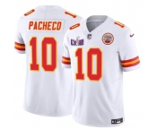 Men’s Kansas City Chiefs #10 Isiah Pacheco White F.U.S.E. Super Bowl LVIII Patch Vapor Untouchable Limited Football Stitched Jersey