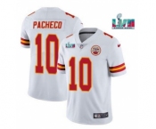 Men’s Kansas City Chiefs #10 Isiah Pacheco White Super Bowl LVII Patch Vapor Untouchable Limited Stitched Jersey