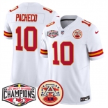 Men's Kansas City Chiefs #10 Isiah Pachecoy White F.U.S.E. 2024 AFC West Division Champions Vapor Limited Stitched Football Jersey