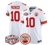 Men's Kansas City Chiefs #10 Isiah Pachecoy White F.U.S.E. 2024 AFC West Division Champions Vapor Limited Stitched Football Jersey