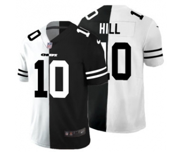 Men's Kansas City Chiefs #10 Tyreek Hill Black V White Peace Split Vapor Untouchable Limited Football Jersey