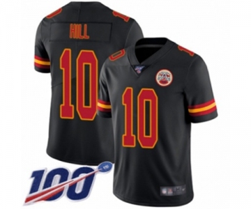 Men's Kansas City Chiefs #10 Tyreek Hill Limited Black Rush Vapor Untouchable 100th Season Football Jersey