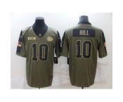 Men's Kansas City Chiefs #10 Tyreek Hill Nike Olive 2021 Salute To Service Limited Player Jersey