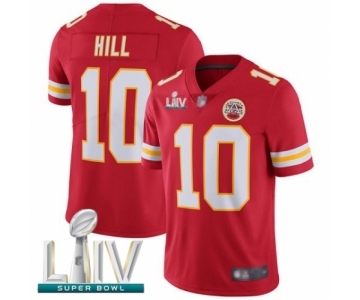 Men's Kansas City Chiefs #10 Tyreek Hill Red Team Color Vapor Untouchable Limited Player Super Bowl LIV Bound Football Jersey