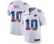 Men's Kansas City Chiefs #10 Tyreek Hill White Multi-Color 2020 Football Crucial Catch Limited Football Jersey