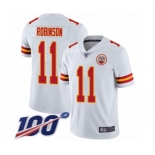 Men's Kansas City Chiefs #11 Demarcus Robinson White Vapor Untouchable Limited Player 100th Season Football Jersey