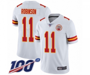 Men's Kansas City Chiefs #11 Demarcus Robinson White Vapor Untouchable Limited Player 100th Season Football Jersey