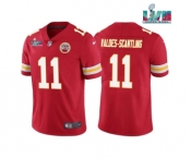 Men's Kansas City Chiefs #11 Marquez Valdes-Scantling Red Super Bowl LVII Patch Vapor Untouchable Limited Stitched Jersey