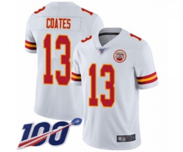 Men's Kansas City Chiefs #13 Sammie Coates White Vapor Untouchable Limited Player 100th Season Football Jersey