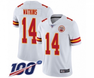 Men's Kansas City Chiefs #14 Sammy Watkins White Vapor Untouchable Limited Player 100th Season Football Jersey