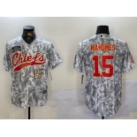 Men's Kansas City Chiefs #15 Patrick Mahomes 2024 Arctic Camo Salute To Service Stitched Baseball Jerseys