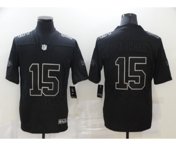 Men's Kansas City Chiefs #15 Patrick Mahomes Black Commemorative Edition Vapor Untouchable Limited Jersey