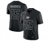 Men's Kansas City Chiefs #15 Patrick Mahomes Black Reflective Limited Stitched Jersey