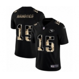 Men's Kansas City Chiefs #15 Patrick Mahomes II Limited Black Statue of Liberty Football Jersey