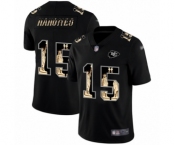 Men's Kansas City Chiefs #15 Patrick Mahomes II Limited Black Statue of Liberty Football Jersey