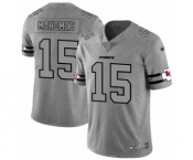 Men's Kansas City Chiefs #15 Patrick Mahomes II Limited Gray Team Logo Gridiron Football Jersey