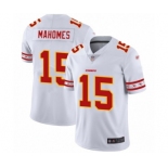 Men's Kansas City Chiefs #15 Patrick Mahomes II White Team Logo Fashion Limited Player Football Jersey