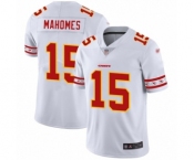 Men's Kansas City Chiefs #15 Patrick Mahomes II White Team Logo Fashion Limited Player Football Jersey