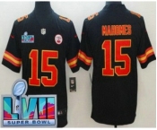 Men's Kansas City Chiefs #15 Patrick Mahomes Limited Black Super Bowl LVII Vapor Jersey