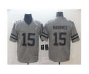 Men's Kansas City Chiefs #15 Patrick Mahomes Limited Gray Rush Gridiron Football Jersey