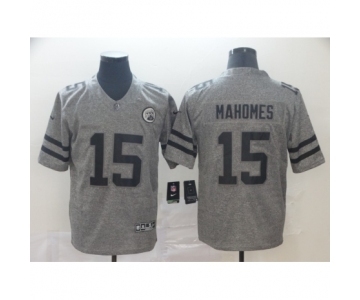 Men's Kansas City Chiefs #15 Patrick Mahomes Limited Gray Rush Gridiron Football Jersey