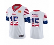 Men's Kansas City Chiefs #15 Patrick Mahomes Limited White Independence Day Football Jersey