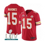 Men's Kansas City Chiefs #15 Patrick Mahomes Red Team Color Vapor Untouchable Limited Player Super Bowl LIV Bound Football Jersey