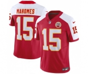 Men’s Kansas City Chiefs #15 Patrick Mahomes Red White 2023 F.U.S.E. Vapor Untouchable Limited Football Stitched Jersey