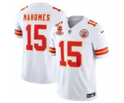 Men’s Kansas City Chiefs #15 Patrick Mahomes White 2024 F.U.S.E. With NKH Patch And 4-star C Patch Vapor Untouchable Limited Football Stitched Jersey